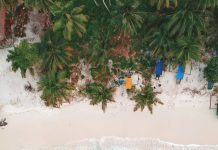 Nias, Surga Tersembunyi di Samudra Hindia Aerial view of a tropical beach with clear water. nias, surga tersembunyi di samudra hindia - niasoke.com